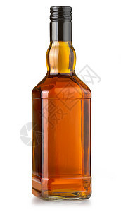 白背景的威士忌瓶空白带有剪切路径图片