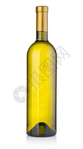 白葡萄酒瓶背景孤立有剪切路径图片