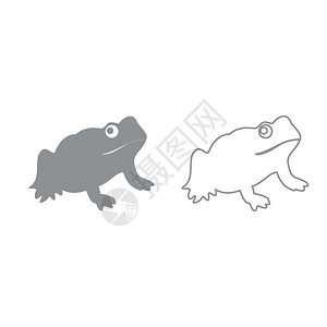 蒜味牛蛙青蛙灰色图标插画