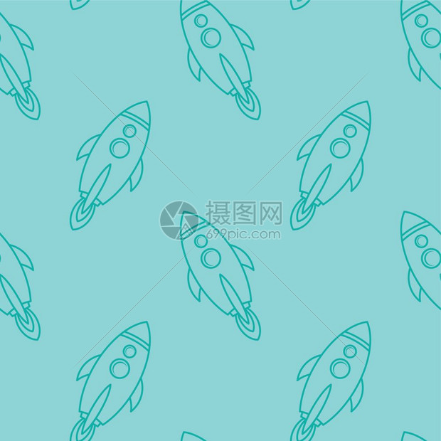 空间船舶火箭航天飞机卡通矢量艺术