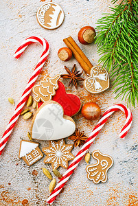 圣诞节背景饼干和糖果图片