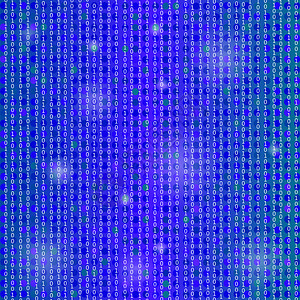 二进制代码蓝背景概念编号解密和码二进制代蓝色背景图片