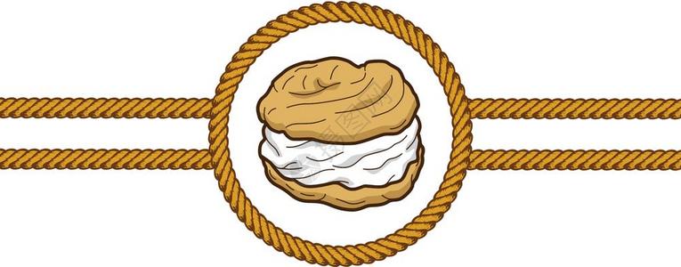 奶油糕点薄纱绳子矢量奶油糕点薄饼花边矢量的艺术图片