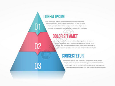 金字塔图包含三个要素的金字塔图包括数和文金塔信息模板矢量eps10插图图片
