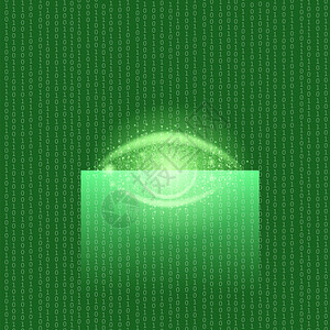 眼睛生物识别系统绿色技术背景的Iris核查人员面识别图标人类数字身份图片