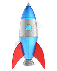 卡通火箭白色的卡通火箭3D插图图片