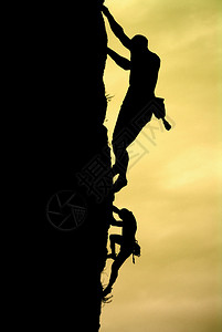 攀岩背景登山者的轮廓Deisgn的元素背景
