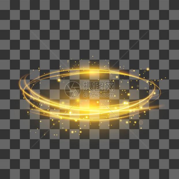 椭圆火焰环透明光效应黄闪星金亮圆透镜的椭亮光效果黄色闪亮flafe圆
