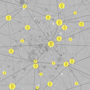 Bitcoin数字金融系统CryptoCoin连接Bitcoins数字货币技术风格背景Bitcoin金融系统图片