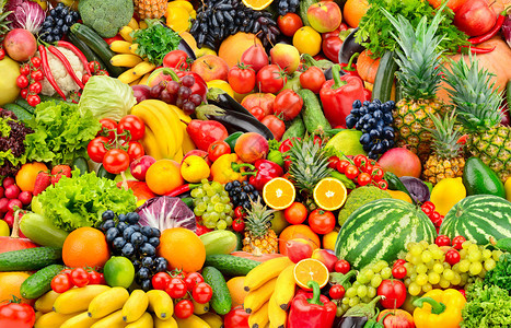 各种新鲜的水果和蔬菜营养高清图片素材