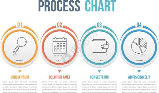 过程信息图四个步骤信息图矢量eps10插图图片