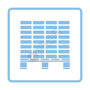 建筑托盘图标蓝色框架设计矢量插图图片