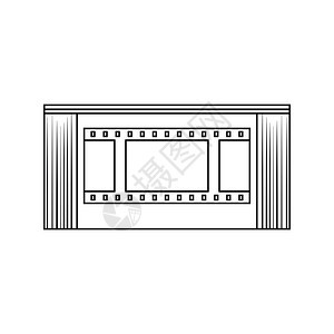 电影院礼堂图标薄线设计矢量插图图片