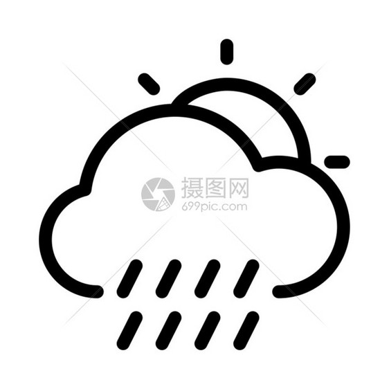 日间雨季天气图标图片