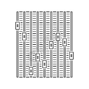 音乐平衡器图标薄线设计矢量插图图片