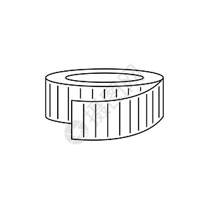 测量磁带图标细线设计矢量图示图片