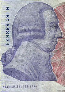 AdamSmith肖像20英镑钞票的反向英国货币图片