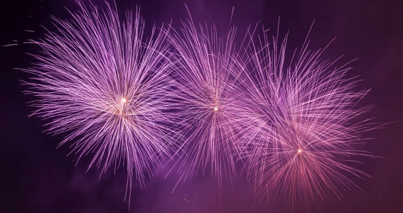 显眼的烟花在天空中闪亮新年的庆祝背景全显眼的烟花在天空中闪亮新年的庆祝全景图片
