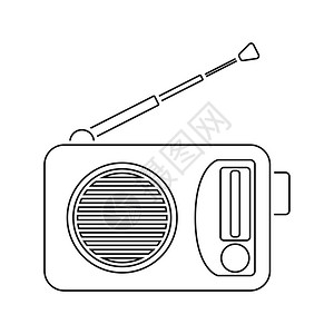 无线电图标细设计矢量插图图片