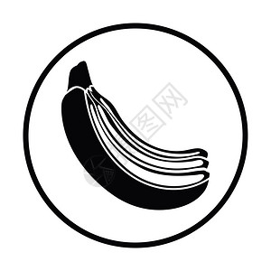 香蕉图标细圆设计矢量插图背景