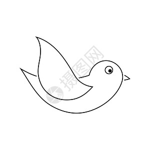 鸟类图标细线设计矢量插图图片