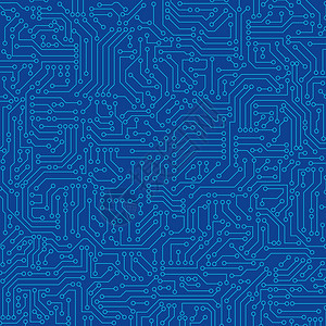 蓝电路板无缝模式纹理数字计算机技术概念的高科背景摘要说明图片