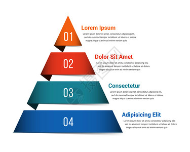 包含四个元素的金字塔成像模板矢量eps10插图图片