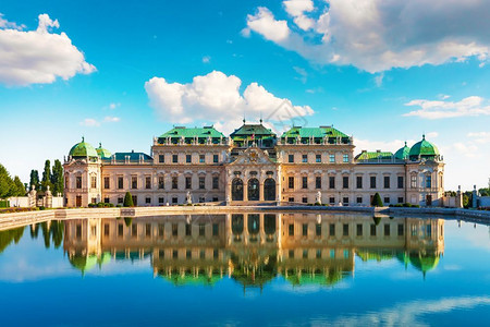 奥地利维也纳老城贝尔韦代雷宫碎石建筑的景色城市夏季图片