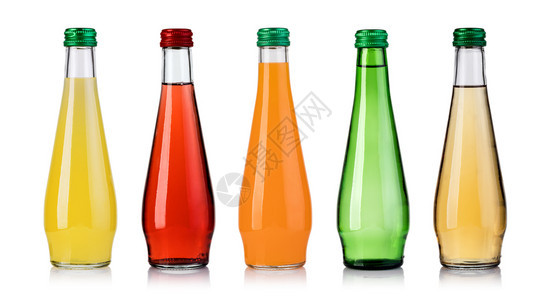 一套瓶装果汁在白色背景上隔离一套瓶装果汁图片