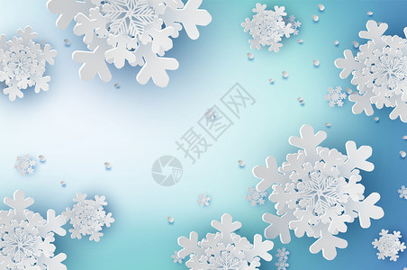 冬季雪花纸有文字空间背景贺卡victor插图图片