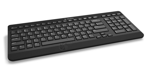 白色背景上孤立的黑色时尚无线键盘图片