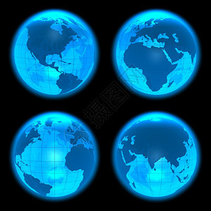 蓝色闪亮的地球图片