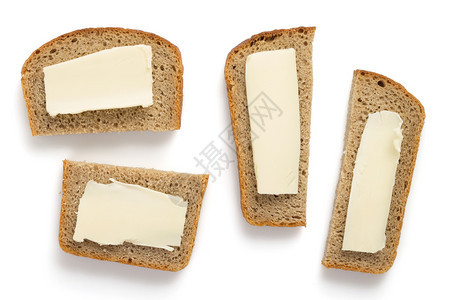 白底片分离的切面包图片