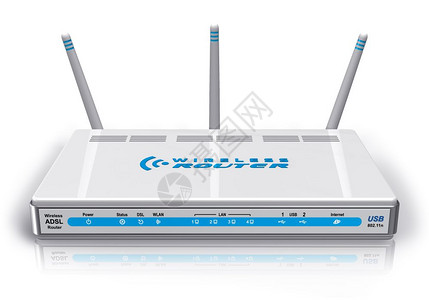 白色无线ADSL路由器图片
