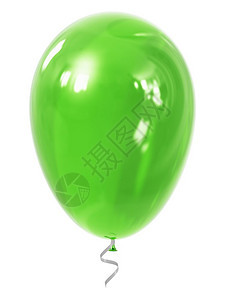 创意抽象节假日庆祝概念3D展示绿色亮的透明可充气橡胶球或白底孤立的图片