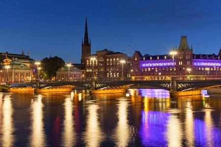 瑞典斯德哥尔摩老城GamlaStan夏夜风景GamlaStan图片