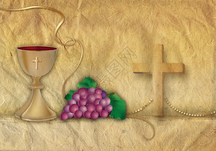 印有3张圣杯和葡萄金装饰品的卡牌符号图片