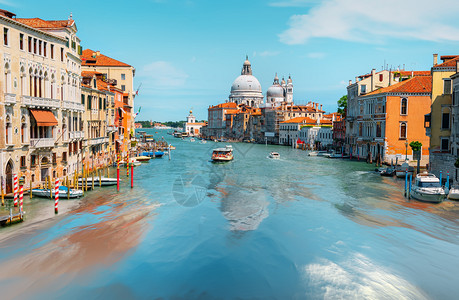 威尼斯夏季城市风景在大运河的Basilica背景图片