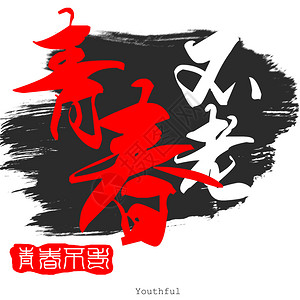 白背景的青春中文书法字3D翻譯图片