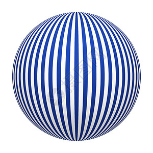 球体或上的蓝色和白条纹线图案理或白背景上孤立的球体图片
