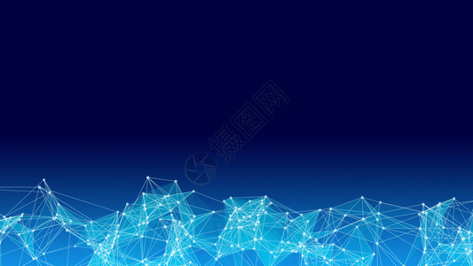 蓝色数字计算机据和网络连接的蓝色数字计算机据和网络连接三角线和蓝背景未来技术概念领域图片