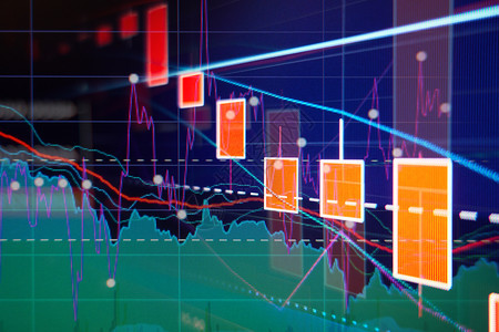 股市下跌红蜡烛图和表金融概念图片