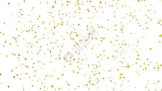 白背景的黄金面条用于庆祝活动新年晚会生日派对圣诞节或任何假日3D抽象说明图片