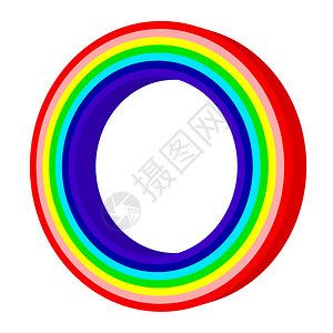 色彩多的虹圆形状抽象图案纹理多彩色梯度背景3d插图图片