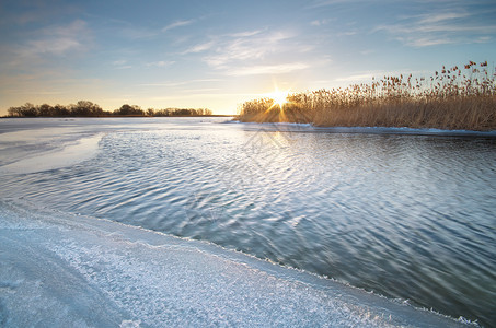 冬季风景和冰河自然构成背景图片