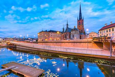 RiddarholmenGamlaStan瑞典首都斯德哥尔摩老城瑞典首都上午图片