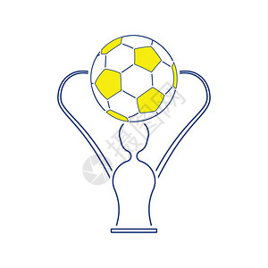 足球杯图标细线设计矢量插图图片