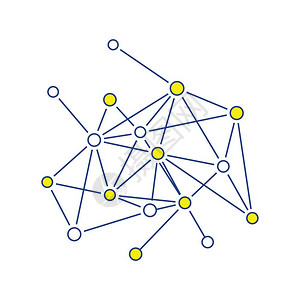 连接网图标细线设计矢量插图图片