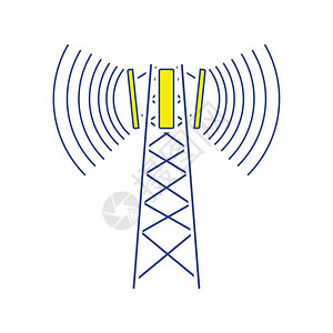 细胞广播天线图标细设计矢量图解图片