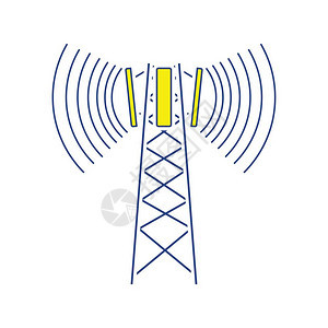 细胞广播天线图标细设计矢量图解图片